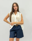 Pantaloncini in denim con cintura