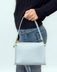 Borsa Elena in Vera Pelle Beige con Dettagli Oro - Made in Italy