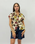Camicia floreale con nodo