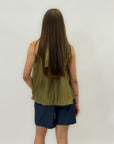 Canotta scollo halter con volant