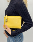Borsa Elena in Vera Pelle Beige con Dettagli Oro - Made in Italy