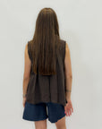 Camicia smanicata leggera in cotone