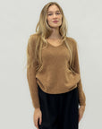 Maglione misto alpaca scollo a V