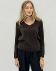 Maglione misto alpaca scollo a V