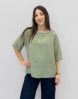 Maglia in cotone a righe taglia comoda