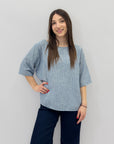 Maglia in cotone a righe taglia comoda