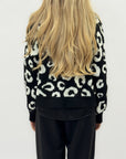 Cardigan maculato in maglia