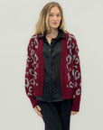 Cardigan maculato in maglia