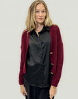 Cardigan in misto lana con bottoni a stella