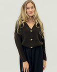 Cardigan in misto lana con bottoni a stella