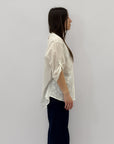 Camicia in pizzo sangallo con scollo alla coreana