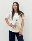 T-shirt in cotone taglia comoda con donna