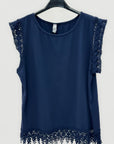 T-shirt con Pizzo sul Fondo