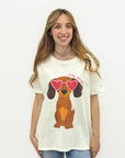 T-shirt in cotone con stampa Girl Boss