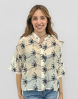 Camicia in Seta con Ricamo Floreale