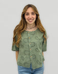 Camicia Ricamata con Bottoni