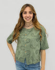Camicia Ricamata con Bottoni