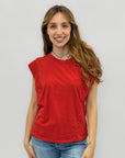 T-shirt con Borchie Laterali