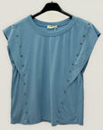 T-shirt con Borchie Laterali
