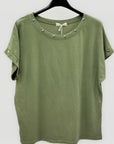 T-shirt in Cotone con Occhielli