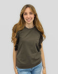 T-shirt con Maniche in Pizzo
