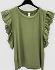 T-shirt con Maniche in Pizzo