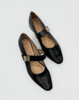 Ballerine Mary Jane con fibbia dorata – Eleganza minimal e comfort assoluto