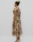 Abito Midi Floreale con Cintura