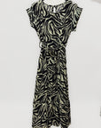 Abito Midi Fantasia Animalier con Cintura
