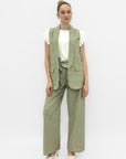 Completo Gessato con Gilet e Pantalone Palazzo