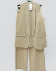 Completo Gessato con Gilet e Pantalone Palazzo