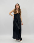Abito lungo satin con spalline