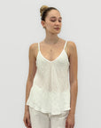 Top con Spalline Sottili in 100% lino
