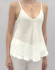 Top con Spalline Sottili in 100% lino