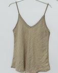 Top con Spalline Sottili in 100% lino
