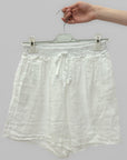 Pantaloncini a Vita Alta in 100% lino