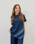 Completo denim maglia e pantalone