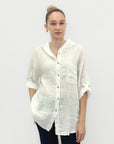 Camicia Bianca in Lino con Cappuccio
