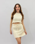 Completo crochet top e gonna