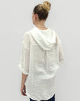 Camicia Bianca in Lino con Cappuccio