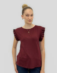 T-shirt con Maniche Plissé
