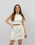 Completo crochet top e gonna