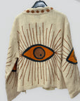 Giacca in Cotone con Ricami Floreali