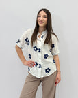 Camicia in cotone con fiori