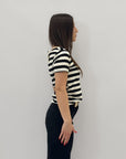 T-shirt a righe con dettagli lurex