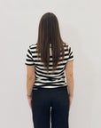 T-shirt a righe con dettagli lurex