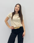 T-shirt a righe con dettagli lurex