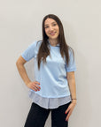 Maglia con colletto a righe