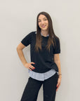 Maglia con colletto a righe