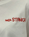 T-shirt Bianca con Scritta “Nata Stanca”